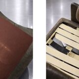 Vintage Mid-Century German Modern Leather Lounge Swivel Chair, 1960s