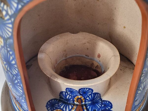 Lanterne bougeoir gouda night light ceramique art deco 1915 vintage a jour