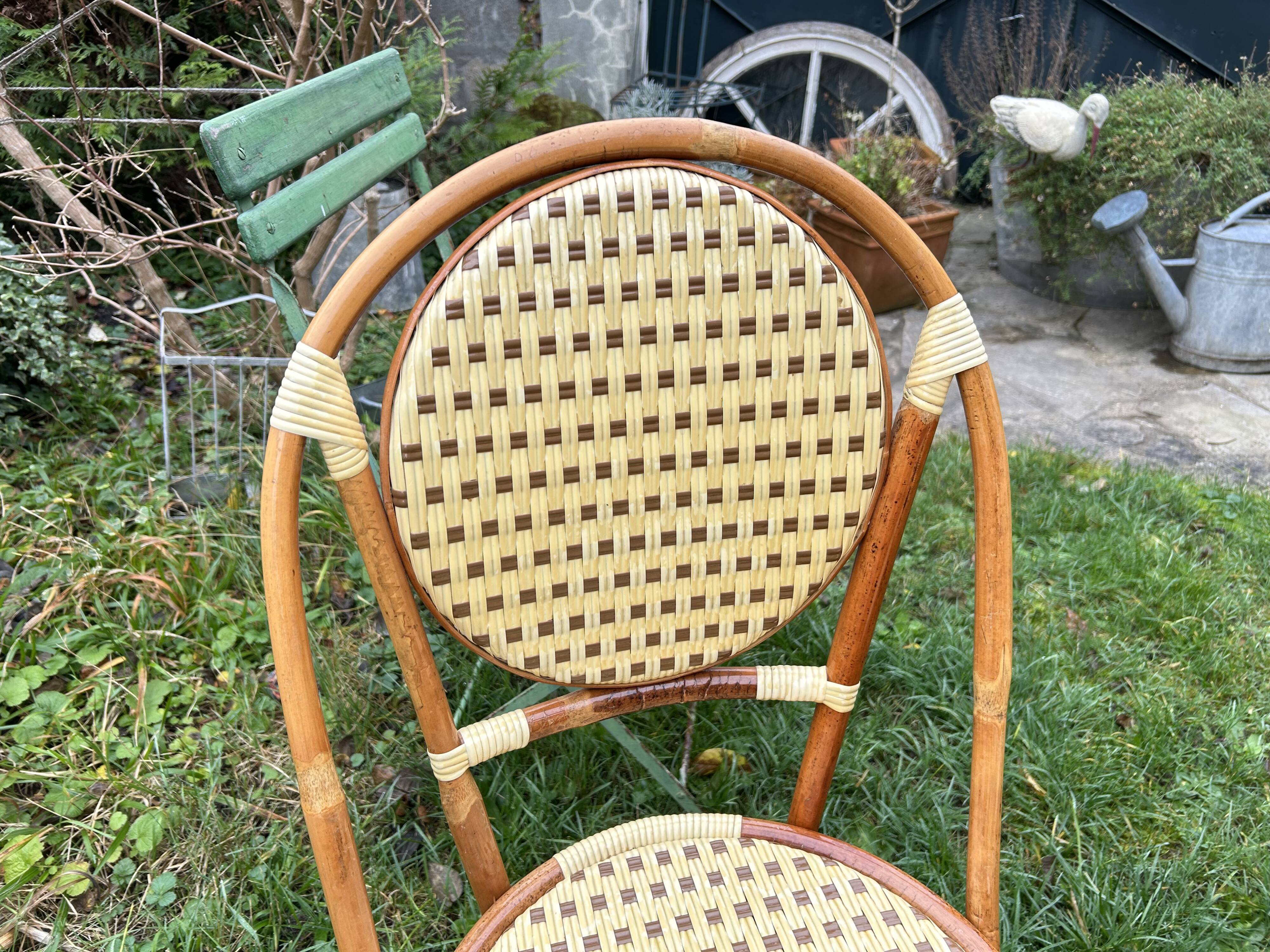 4 rattan and scoubidou Hardy chairs