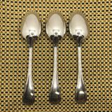 Lot de 3 grandes cuillères en métal argenté Christofle, modèle Rubans