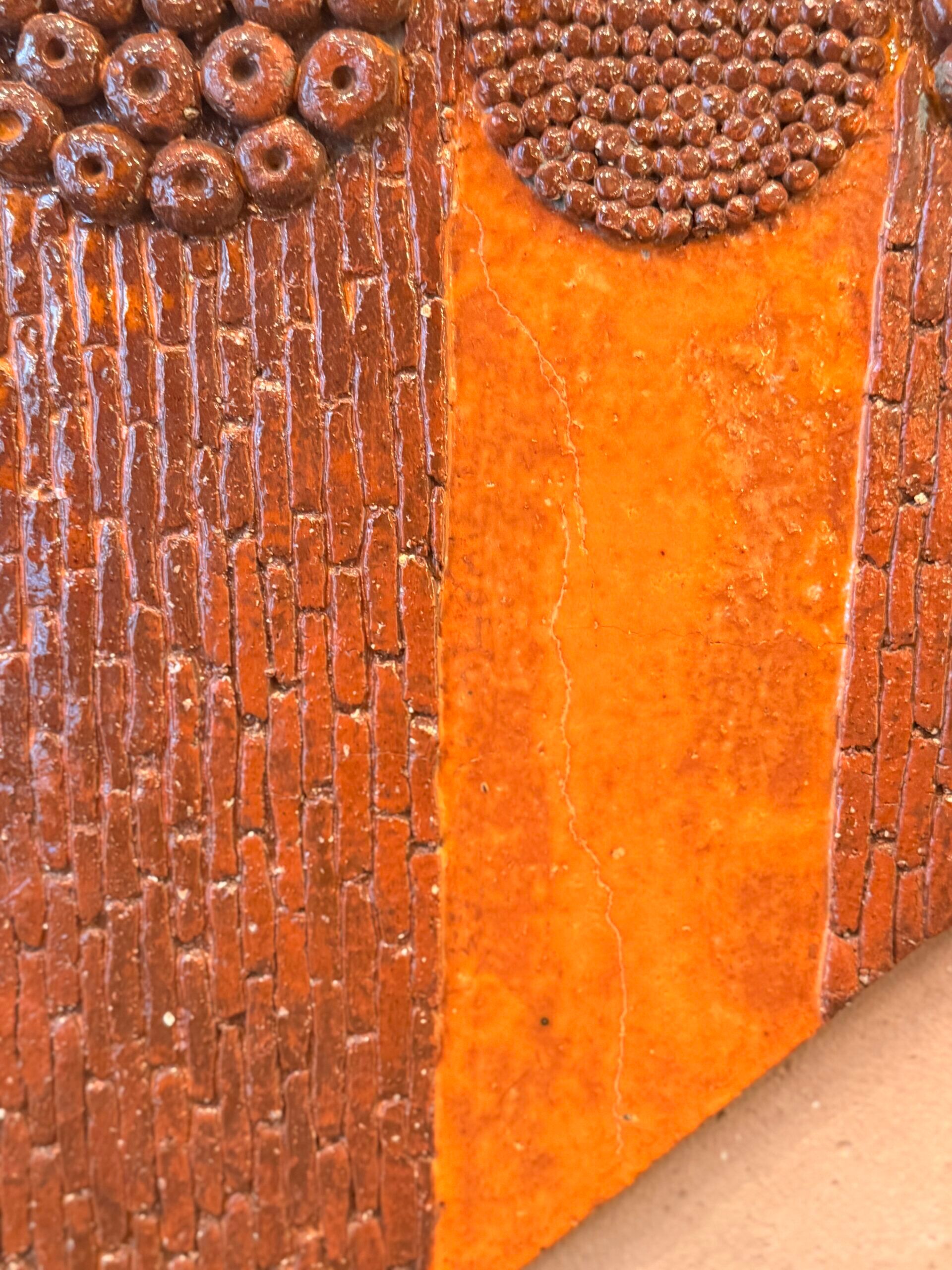 Large ceramic wall panel, stylised fish – 1960s
