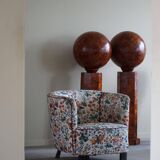 Set of curved Danish club chairs from the mid-century, Viggo Boesen style, 1940s.