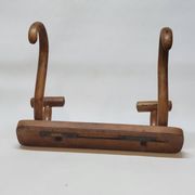 Double Patère bistrot Porte Manteau en bois courbé début XXème
