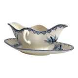 Antique ironstone sauceboat “Summer” Clairefontaine