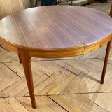 Scandinavian Style Extendable Round Teak Table -