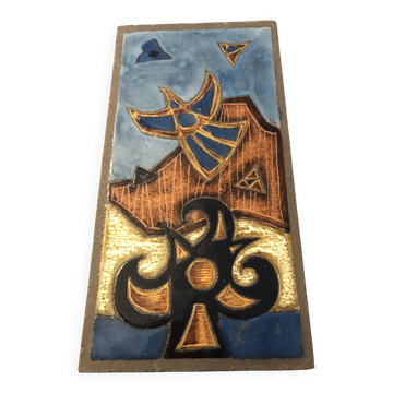 decorative plaque in lava stone