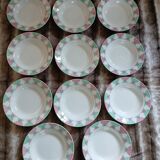 11 antique deep plates from Digoin and Sarreguemines