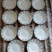 11 antique deep plates from Digoin and Sarreguemines