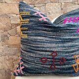 Housse de coussin Kilim marocaine faite main : Coussin décoratif bohème