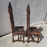 Pair of large chairs to restore in carved wood of the xix th century ref je
