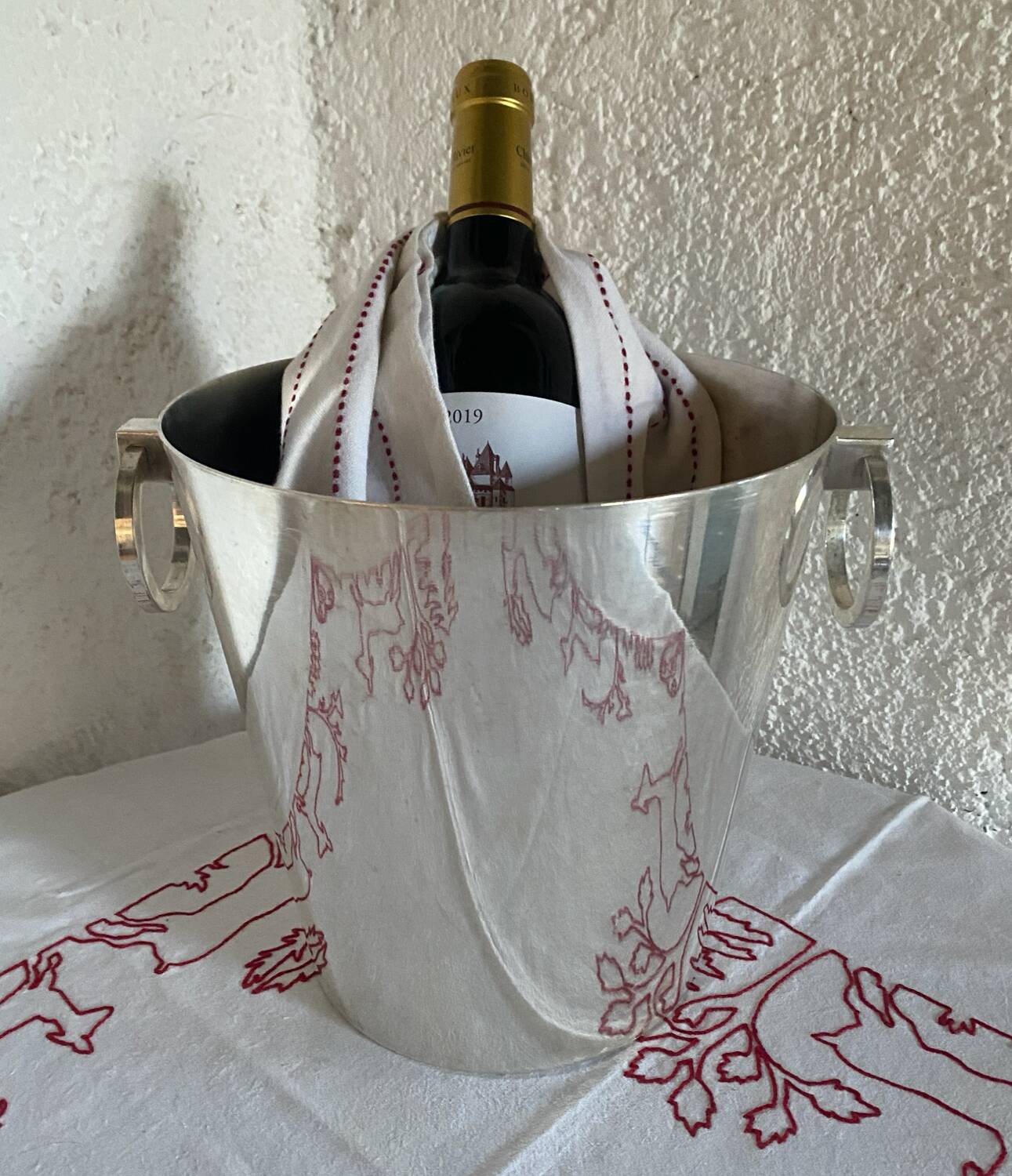 Saint Medard silver-plated metal champagne bucket