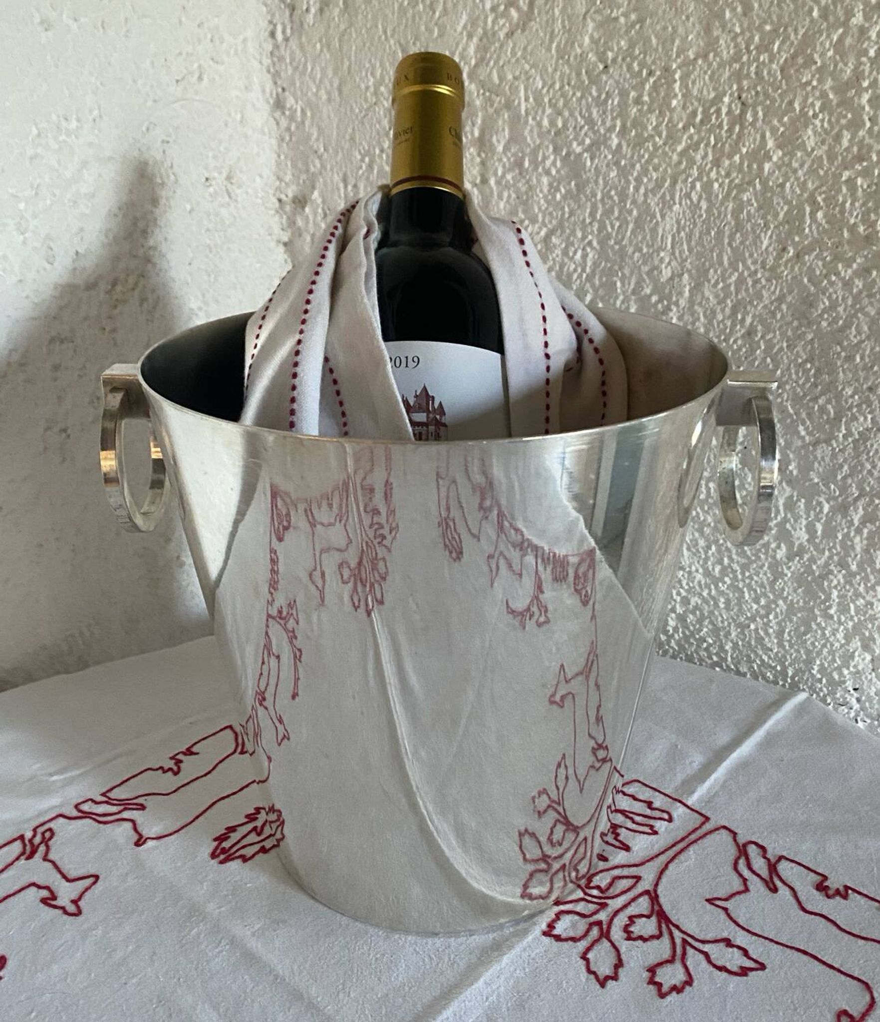 Saint Medard silver-plated metal champagne bucket