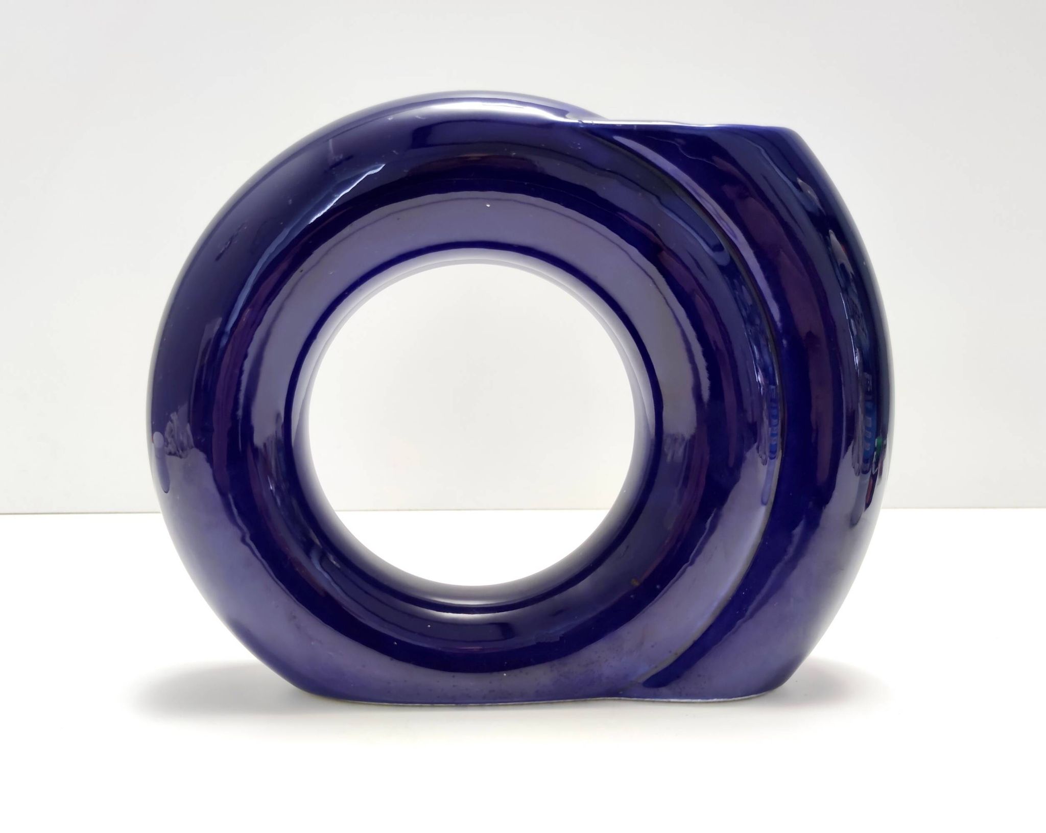 Vintage Blue Glazed Ceramic Vase by Pietro Arosio for Parravicini, Italy, 1
