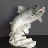 Goebel ceramic salmon numbered and signed Frobek (animal, fish)