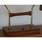 Vintage desk lamp double casserole in metal and brass, 1960