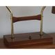 Vintage desk lamp double casserole in metal and brass, 1960