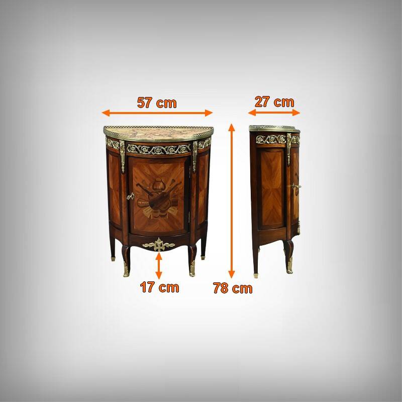 Small living room piece in precious wood marquetry, Louis XVI style – mid-19th century.