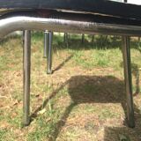 Table and 4 green water formica chairs 60's