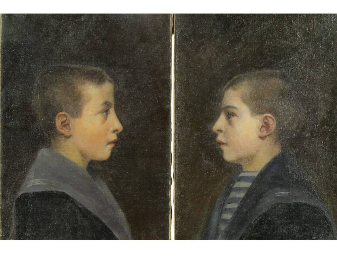 Oil portraits - lovely pair of children's portraits