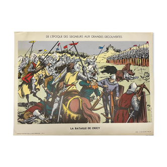 Affiche scolaire Christophe Colomb et Bataille de Crécy