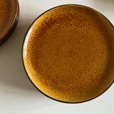 Set of 8 Dieulefit glazed earth plates workshop Mourre Milon 1970