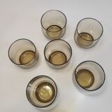 Set of 6 vintage 70s smoked glass water glasses