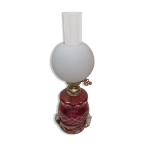 lampe en verre et opaline, Hollande 1950