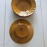 6 assiettes creuses ADP Luxceram ocre jaune Vintage