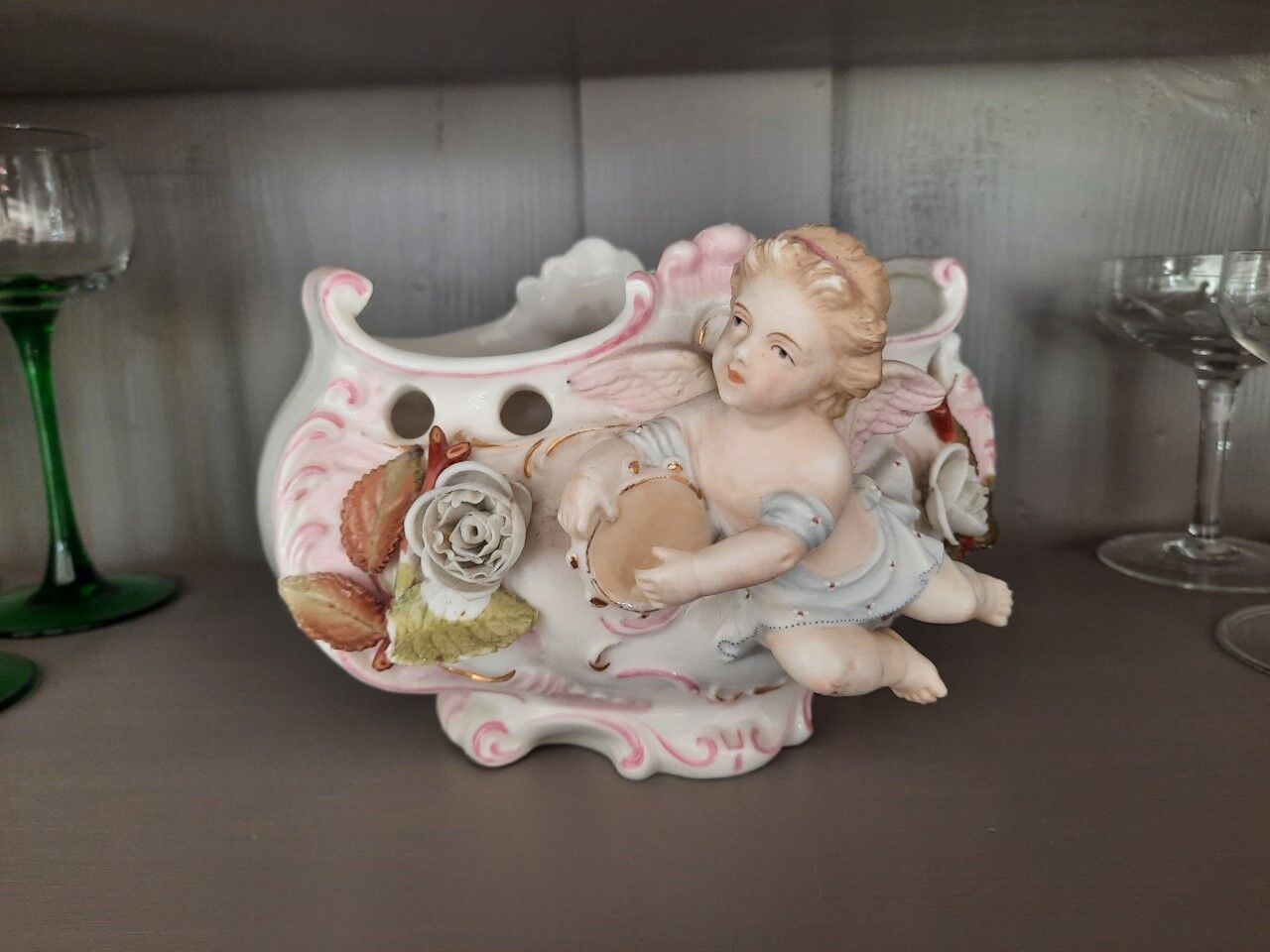 Jardinière centre de table barbotine