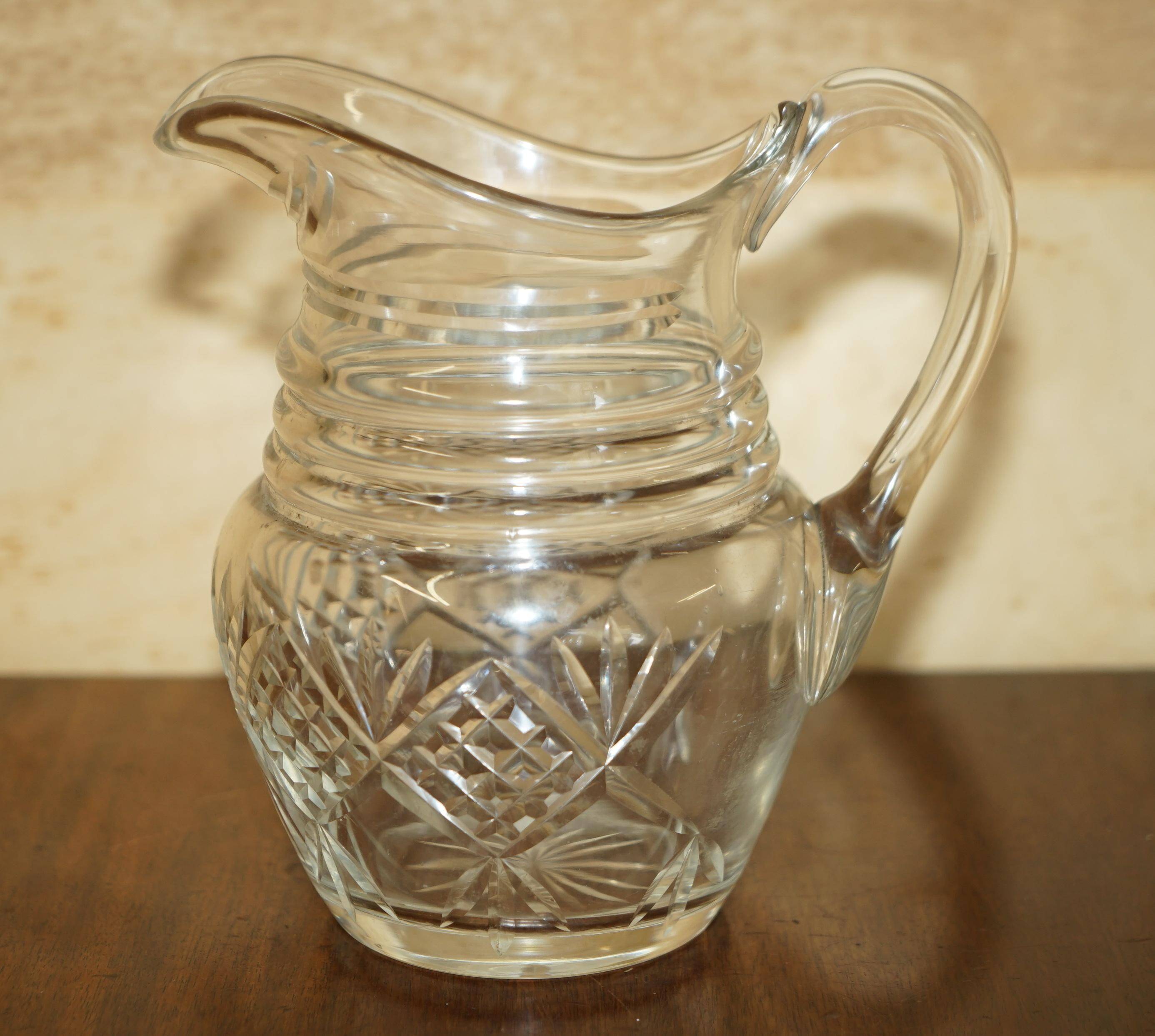 Vintage pair of cut glass Art Deco decanters circa 1930.