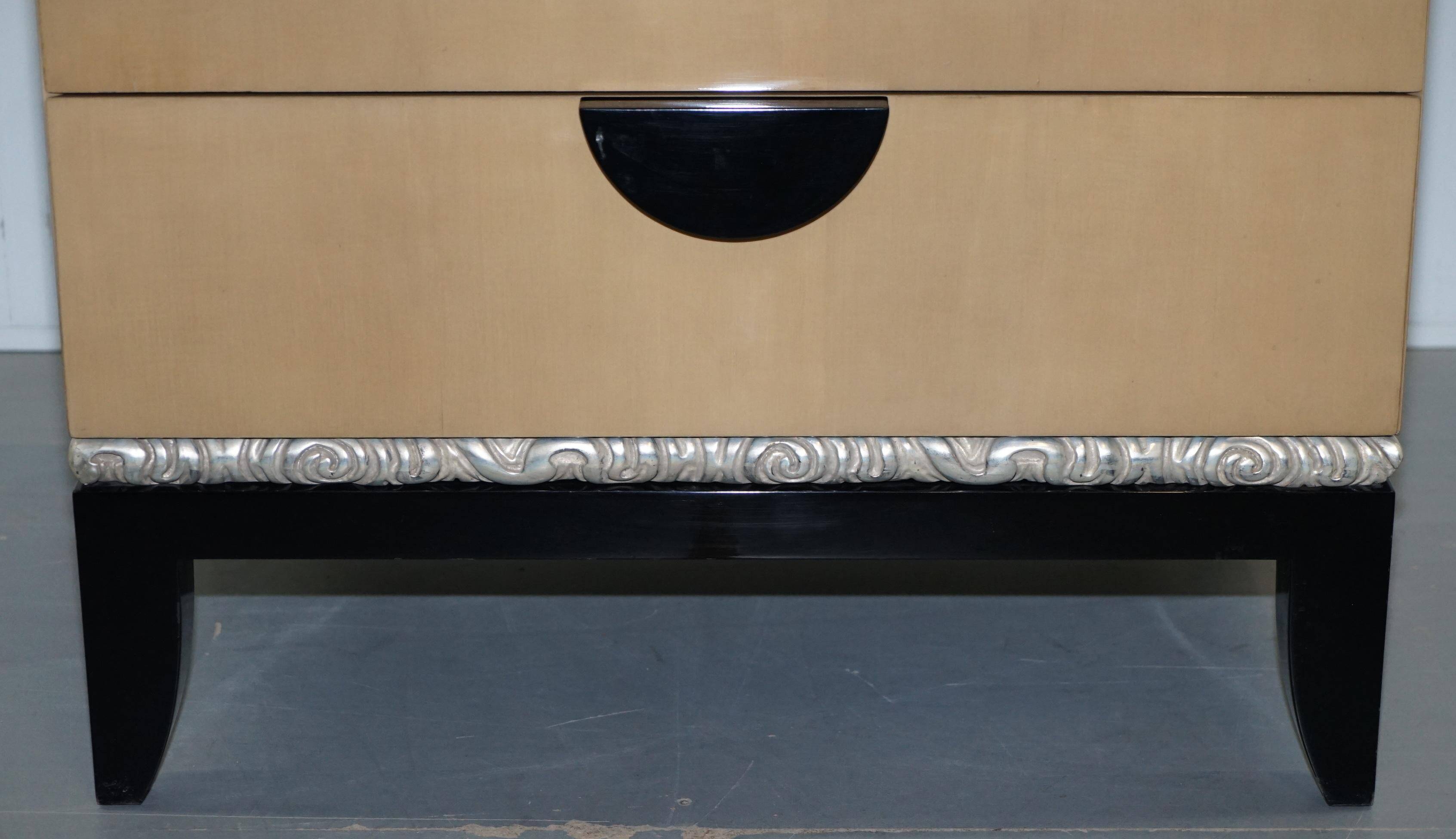Cloud bedside tables by J Robert Scott with 14-carat gold veneer.