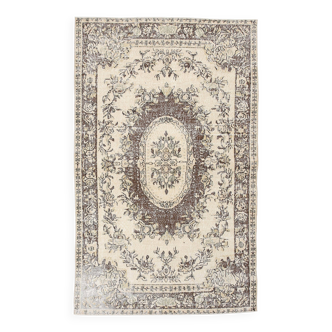 Tapis turc vintage crème et marron 5x9 162x260 cm SK 24779