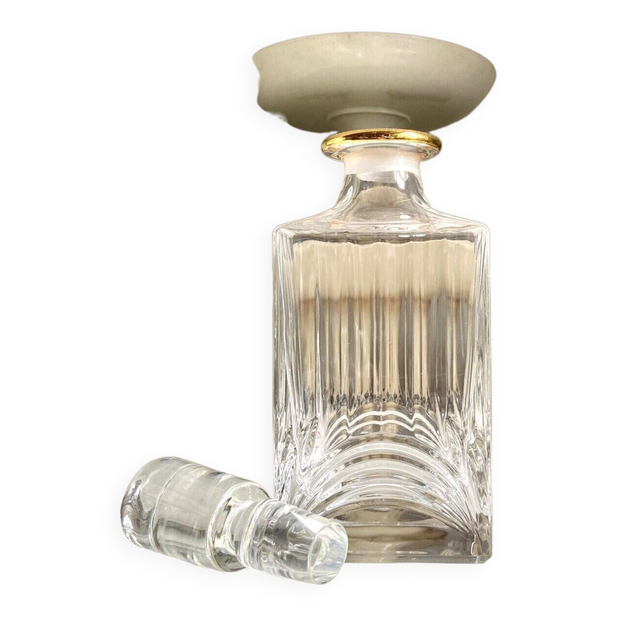 Chiseled crystal whiskey decanter