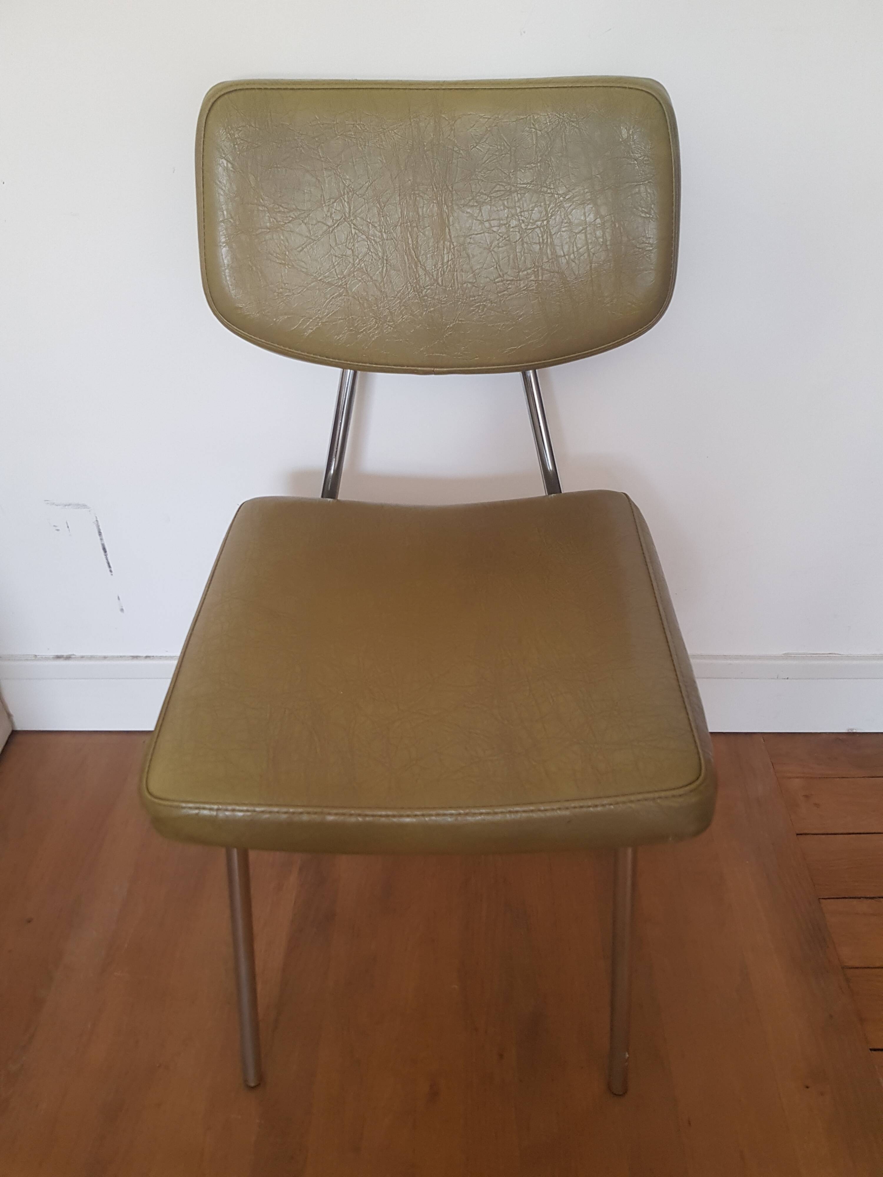 Vintage Hauser metal and skai chair