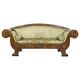 Large Antique Biedermeier Sofa in Green with Brass Details, 1860