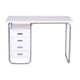 White Bauhaus desk made in 1930s Czechia by Robert Slezak