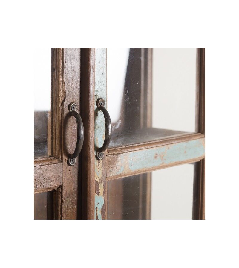 Vintage display case in natural wood