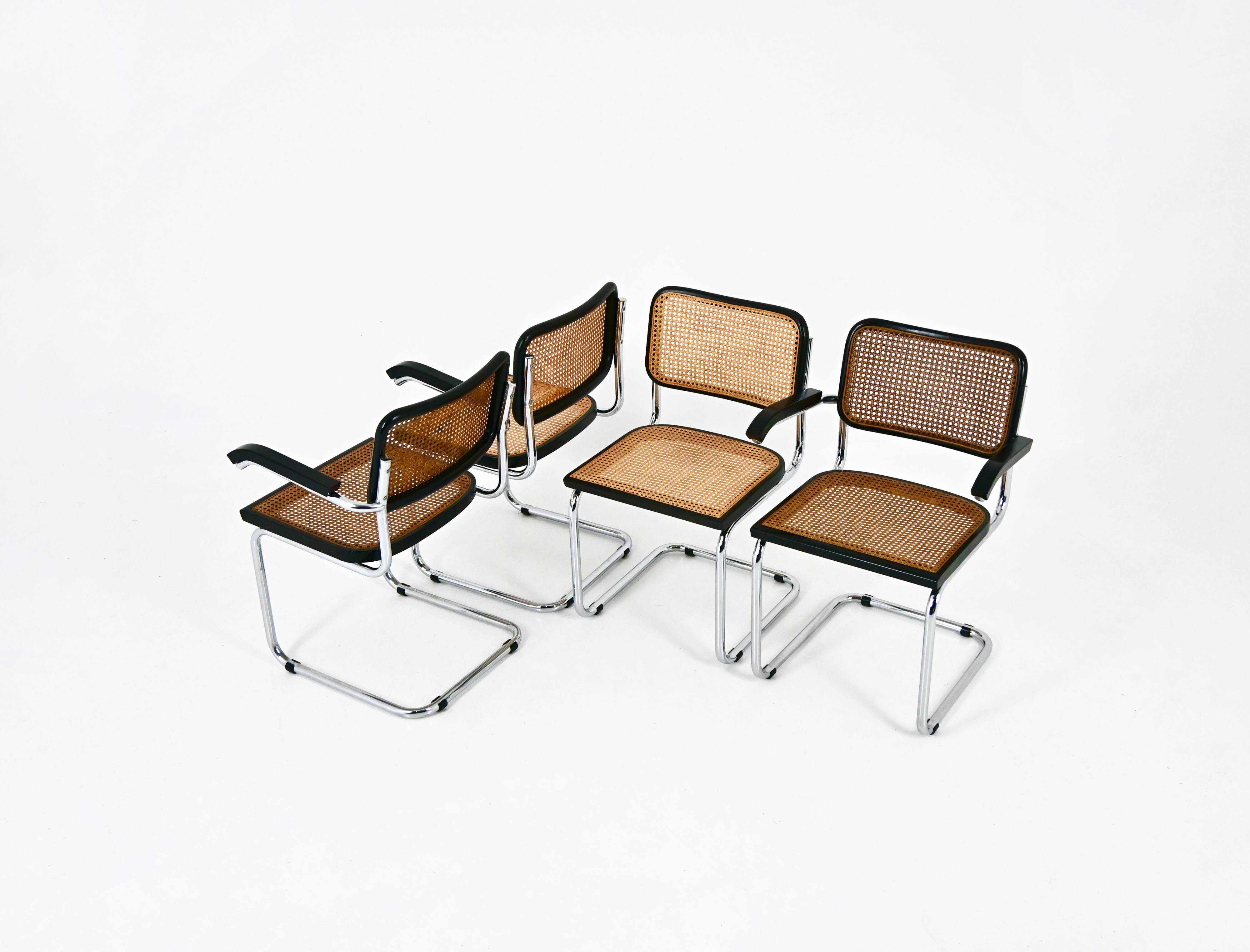 Set of 4 Dining Chairs Style B32 by Marcel Breuer