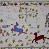 Hand-knotted rug, vintage Turkish rug 50x186 cm