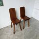 Paire de chaises brutaliste en chêne 1950