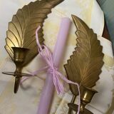 Pair of old bronze/brass wall lights