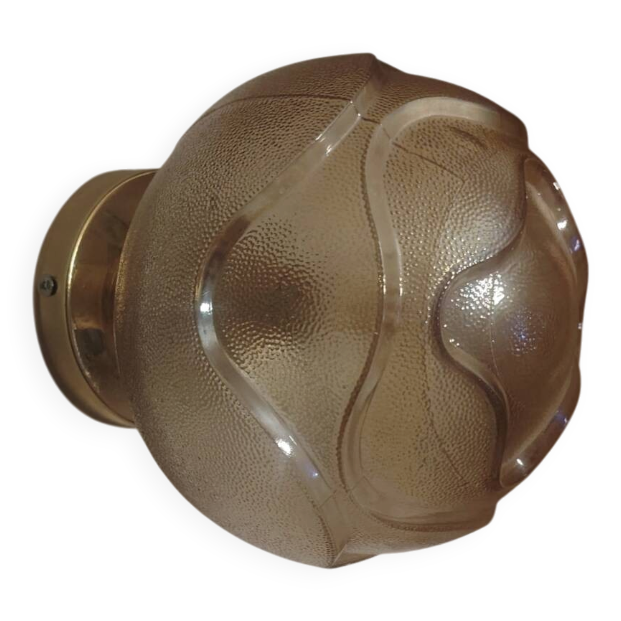 Textured amber globe wall light