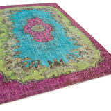 Hand-knotted rustic anatolian 1980s 198 cm x 315 cm multicolor carpet