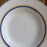 6 old plates mismatched geometric patterns Moulin des Loups, St Amand