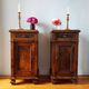 Pair of early 20th century Italian bedside tables in walnut