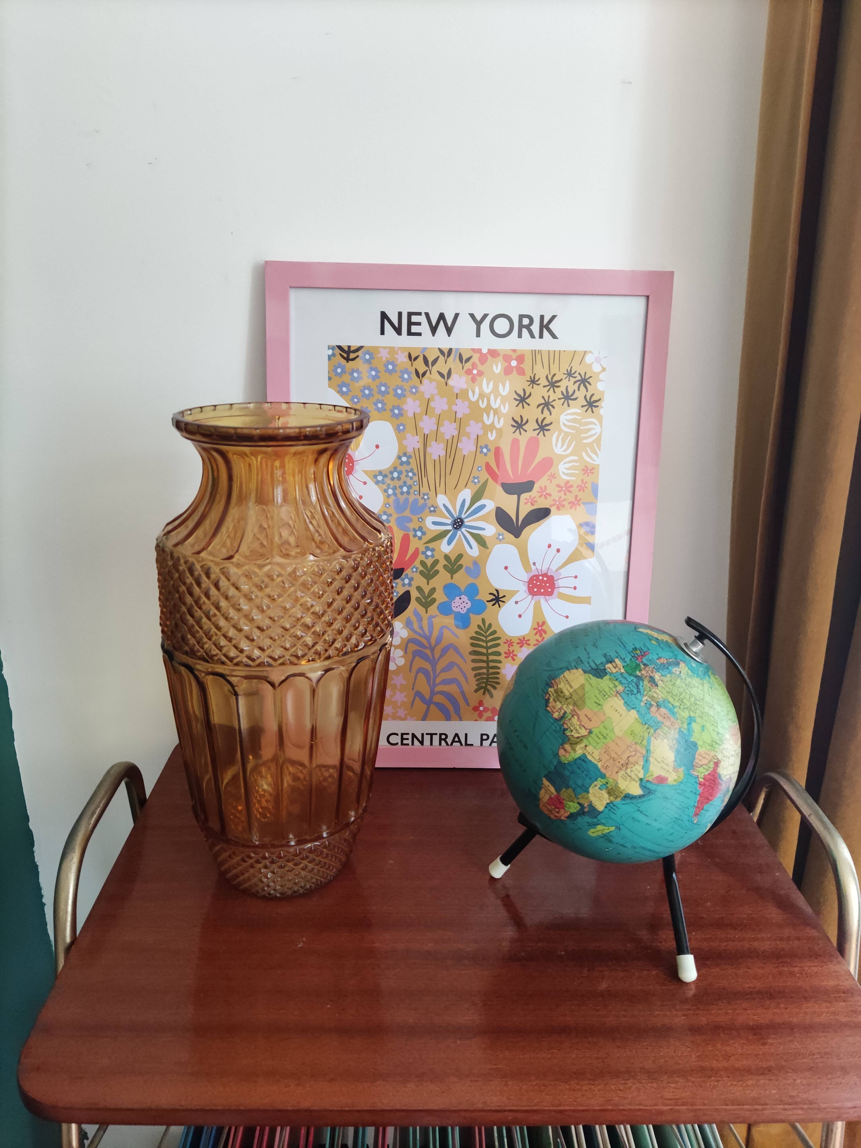 Vintage amber glass vase