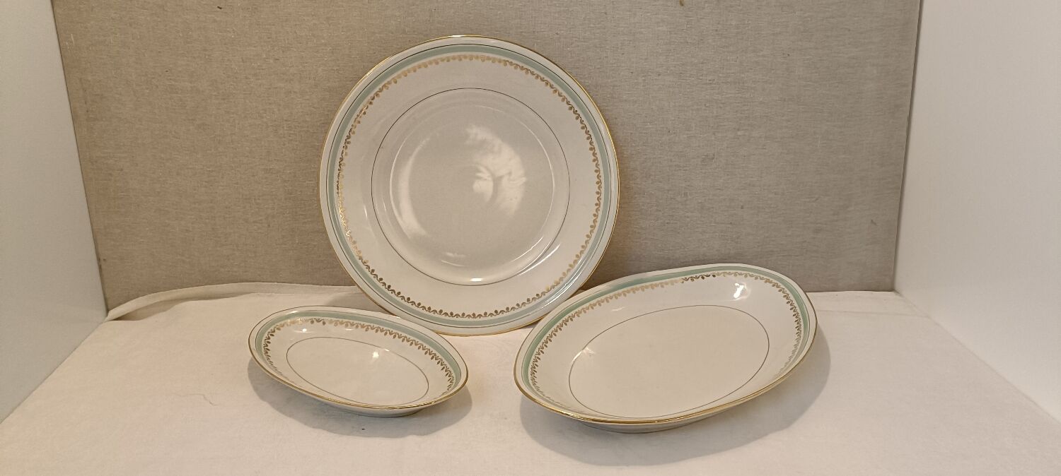 3 antique dishes SFP porcelain France