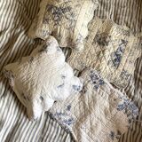 Housses de coussin en coton ancien en toile de Jouy