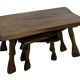 Mid-Century Organic Wooden Side Tables, circa 1960's wabi sabi brutalist