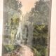 Enhanced Lithographic Engraving Path Under Wood Forest Tree Landscape Gilded